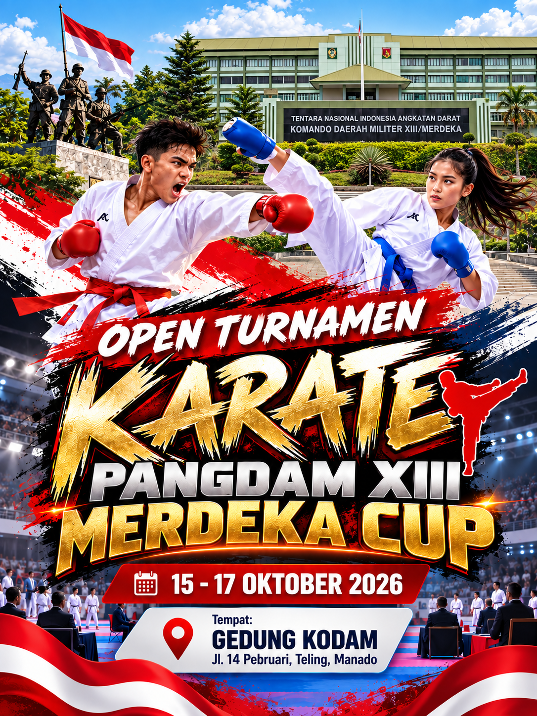 Gambar kegiatan Open Turnamen Karate Pangdam XIII Merdeka Cup